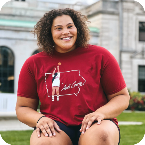 Audi Crooks State of Iowa Cardinal Short Sleeve T-shirt